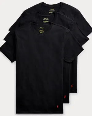 3 Pack Classic Fit Cotton Crew in Black