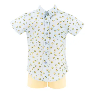 Citron Boy Button Down/Short Set