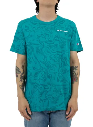 Classic AOP T-Shirt - Liquid Marble Jungle Mint