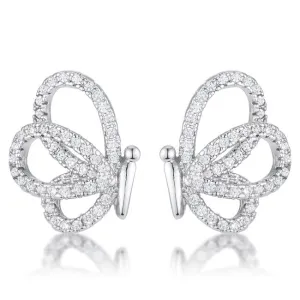 Edsel CZ Butterfly Stud Earrings