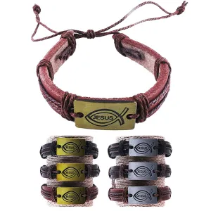 Jesus Leather Bracelets 232 (12 units)