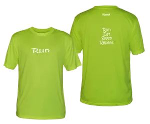 Men's Reflective Short Sleeve Shirt - Run Eat Sleep Repeat