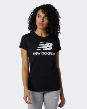 New Balance Essentials Stacked Women Lifestyle T-Shirt Black