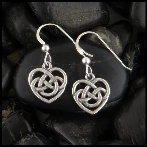 Robins Heart Earrings in Silver