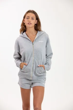 Tenore Logo Fleece Zip Hoodie - HEATHER GREY