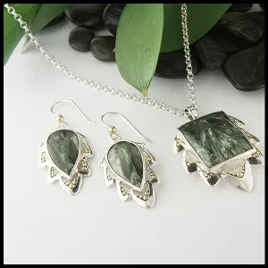 Verdure Palm Pendant and Earring Set